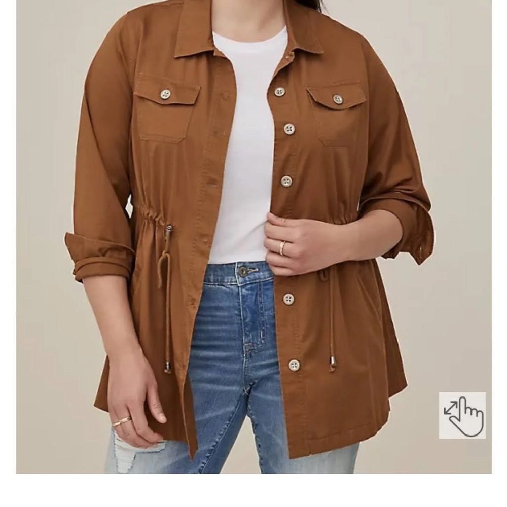 Khaki “shacket” Torrid XL NWT
